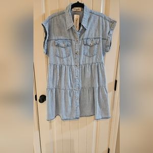 NWT Denim tiered dress